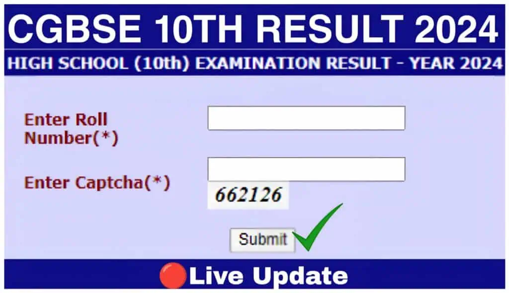 CGBSE 10th Result 2024