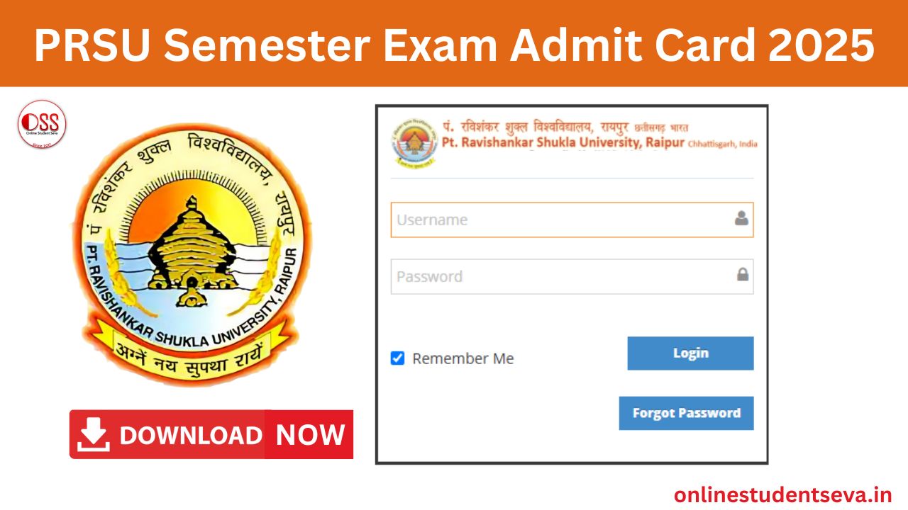 PRSU Semester Exam Admit Card 2025