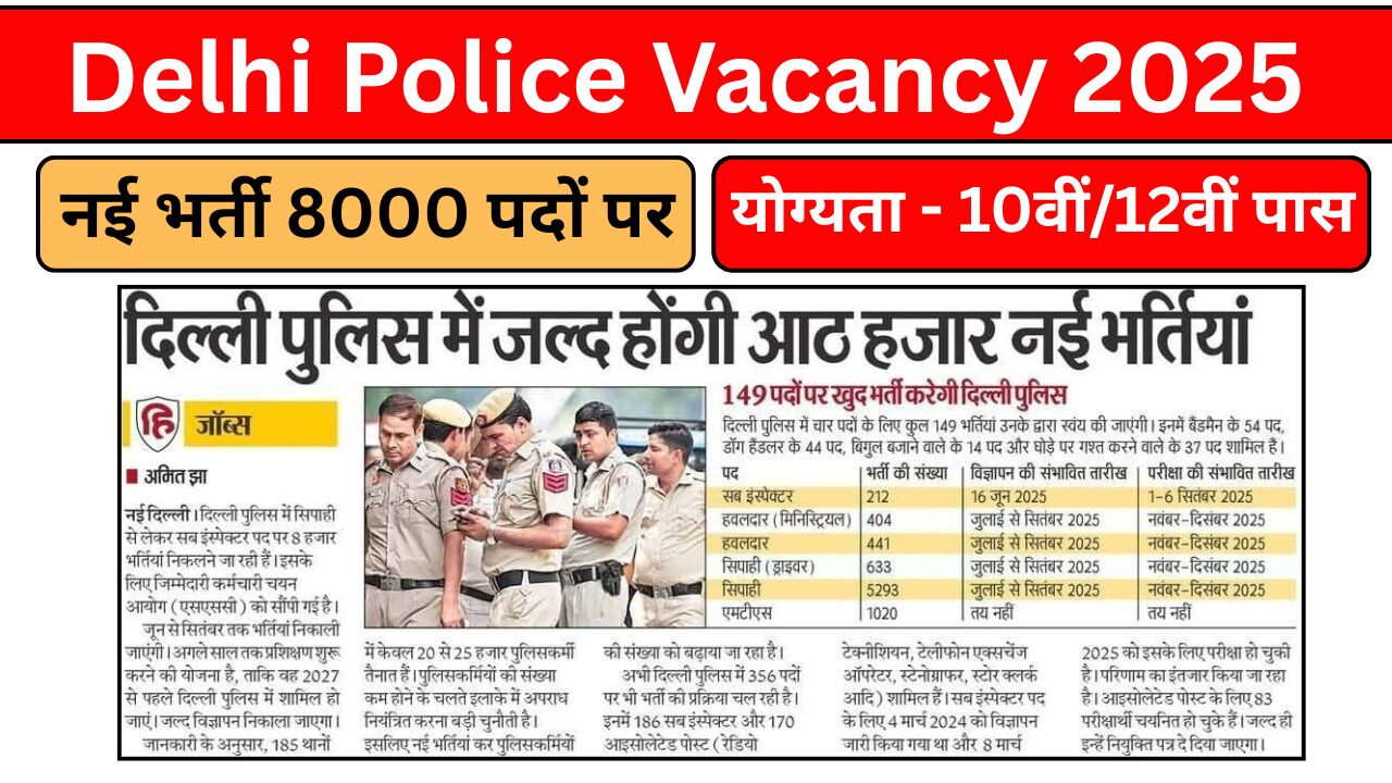 Delhi Police Vacancy 2025