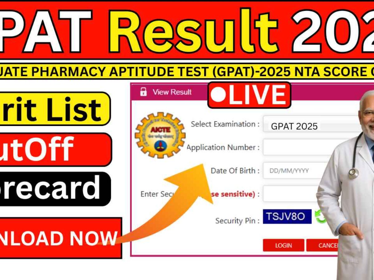 GPAT 2025 Merit List Released: Check Scores and Ranks Now