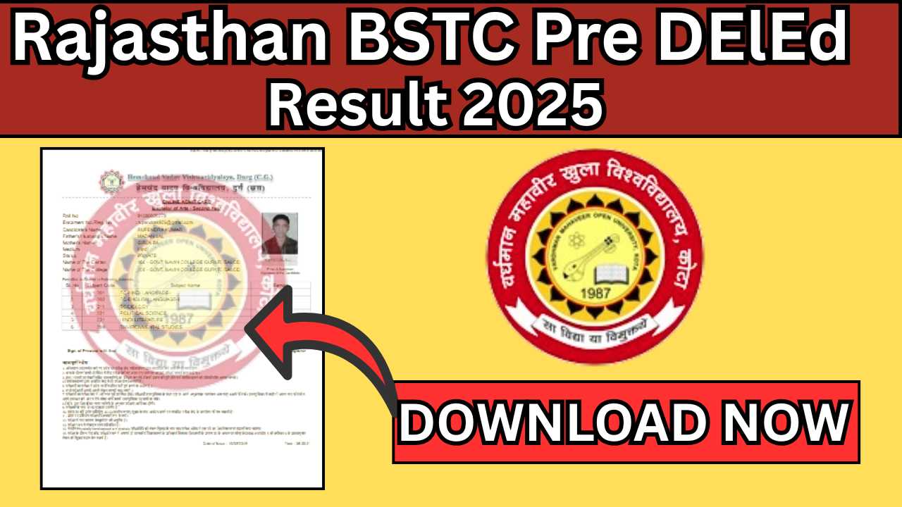 Rajasthan BSTC Pre DElEd Result 2025