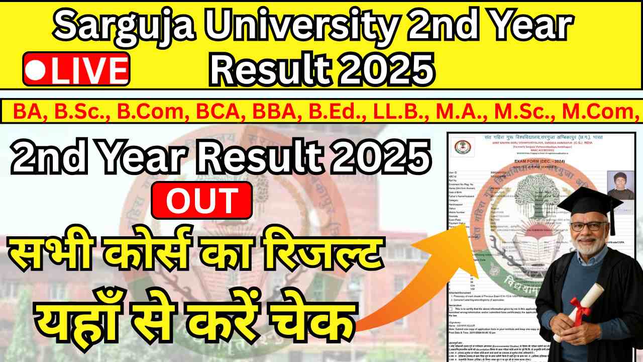 Sarguja University 2nd Year Result 2025